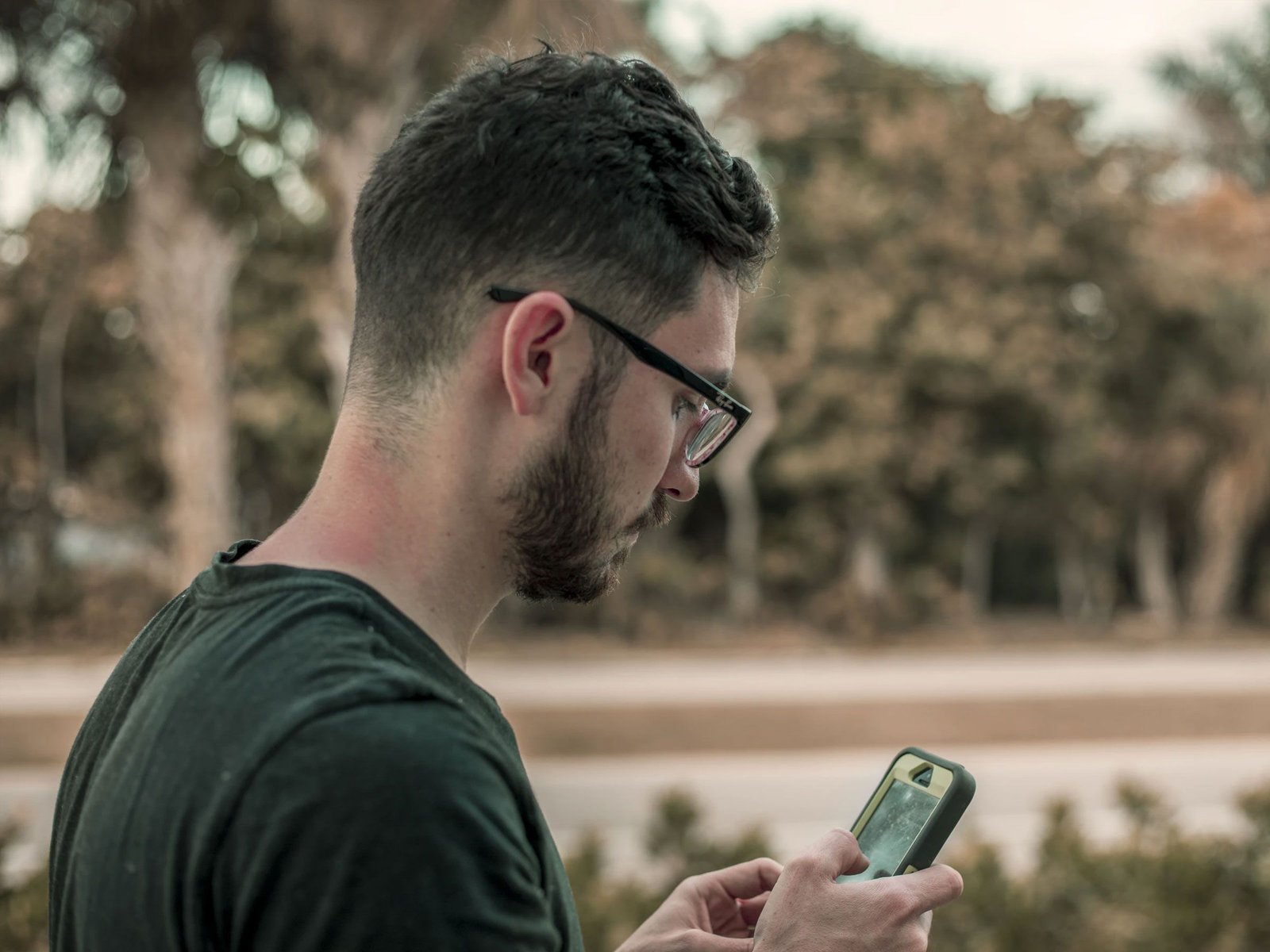 Man on Mobile Device Man on Mobile Device